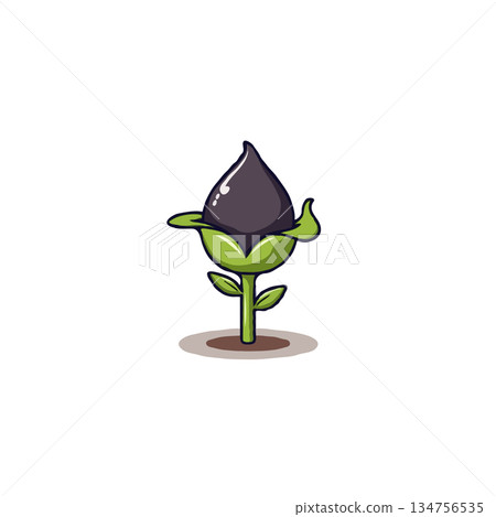 Stylized botanical art piece displaying a vibrant bud with green leaves isolated on a pristine Stylized botanical art piece displaying a vibrant bud with green leaves isolated on a pristine 134756535