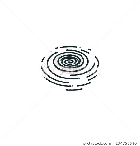 Minimalist depiction of concentric circles resembling ripples in water symbolizing simplicity and 134756580