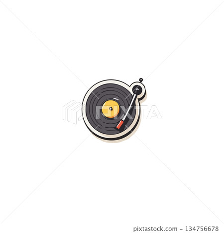 Vinyl nostalgia music player artistic rendition representing vintage tunes and audiophile passion Vinyl nostalgia music player artistic rendition representing vintage tunes and audiophile passion 134756678