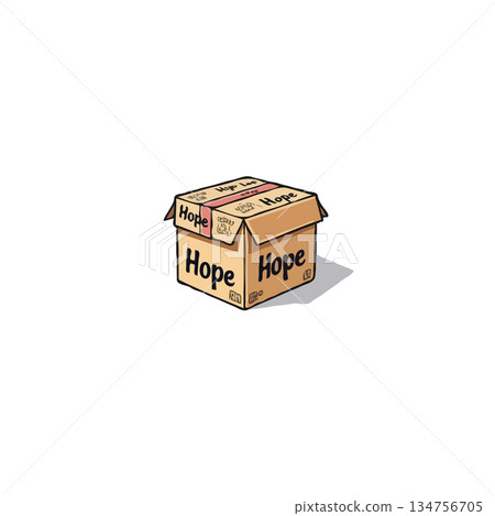 Conceptual representation of hope contained within a symbolic box, emphasizing optimism and 134756705