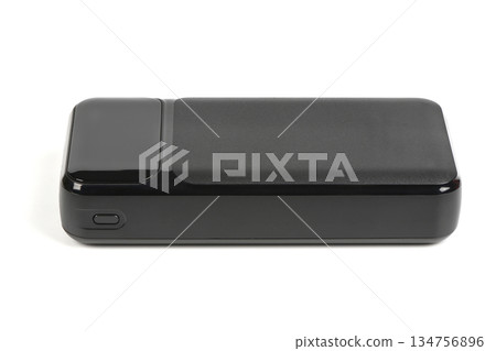 Side View of Slim Black Power Bank with Button Side View of Slim Black Power Bank with Button 134756896