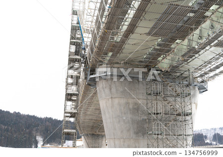 Pier of viaduct under construction Pier of viaduct under construction 134756999