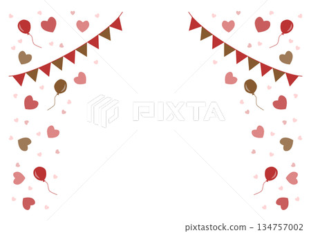 Heart and flag garland frame 134757002