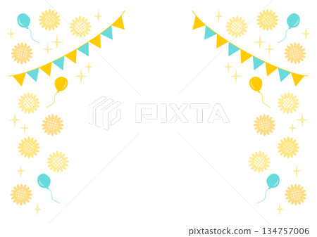 Sunflower and flag garland frame Sunflower and flag garland frame 134757006