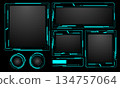 HUD frames blue grey user interface elements design modern technology futuristic control panel screen digital hologram window gaming menu touching cyber monitor set on black background vector 134757064