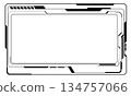 HUD frames black user interface elements design modern technology futuristic control panel screen digital hologram window gaming menu touching cyber monitor set on white background vector 134757066