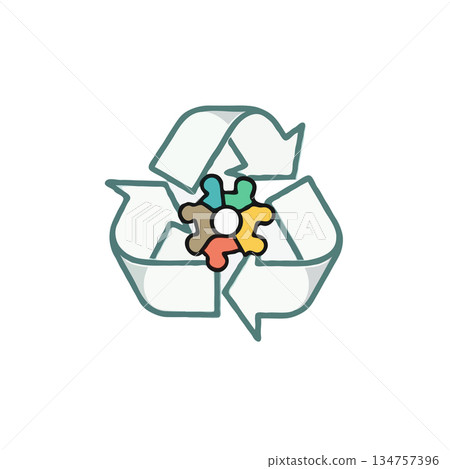 Conceptualizing sustainable solutions: circular economy symbolism with interconnecting gears for Conceptualizing sustainable solutions: circular economy symbolism with interconnecting gears for 134757396