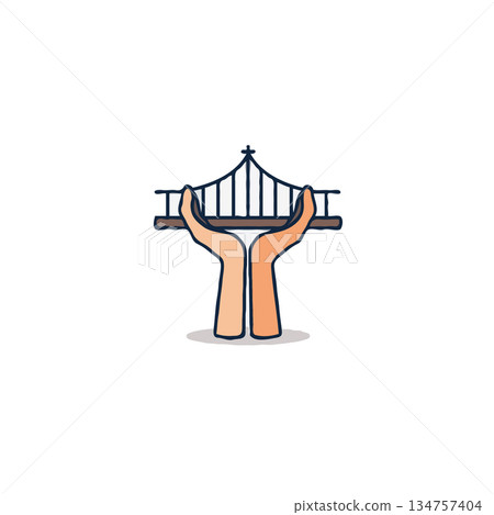A supportive hand: symbolising connection and bridging divides creating a path forward fostering 134757404
