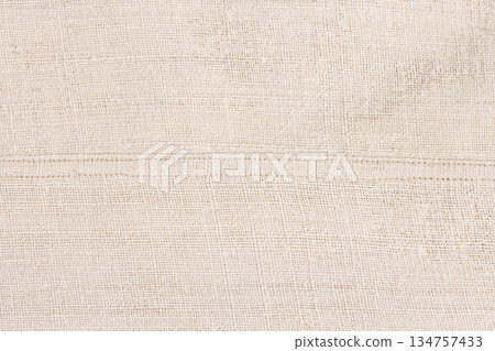Natural beige linen fabric texture background 134757433