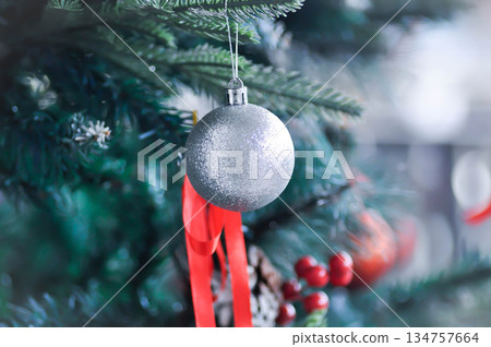 Christmas tree and Christmas decoration , artificial pine tree Christmas tree and Christmas decoration , artificial pine tree 134757664