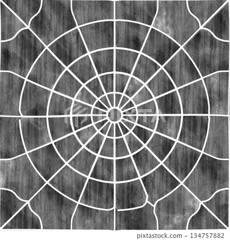 Paved circle marble tile mosaic. Seamless natural stone pattern. 134757882