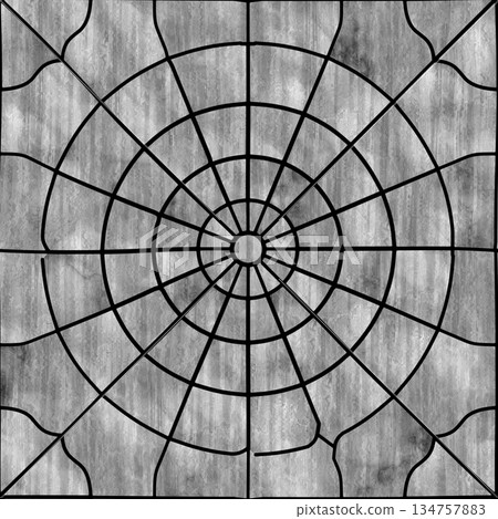 Paved circle marble tile mosaic. Seamless natural stone pattern. Paved circle marble tile mosaic. Seamless natural stone pattern. 134757883