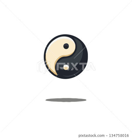 Balance representation through yin yang symbol illustrating duality harmony concept for 134758016