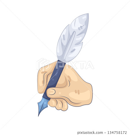 Illustration of quill pen 134758172