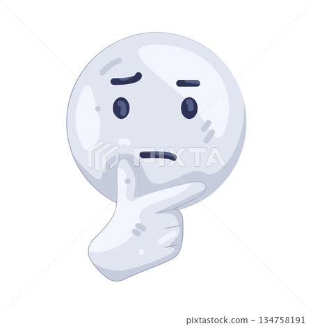 Illustration of thinking face emoji 134758191