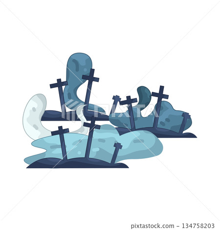 Illustration of graveyard Illustration of graveyard 134758203