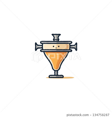 Whimsical beverage container illustration showcasing simple lines and delightful animation evokes Whimsical beverage container illustration showcasing simple lines and delightful animation evokes 134758287