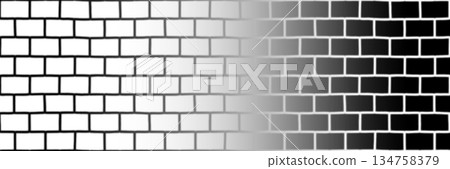 Seamless pattern of concrete brick wall. High resolution photo filter.  Panoramic view. 134758379