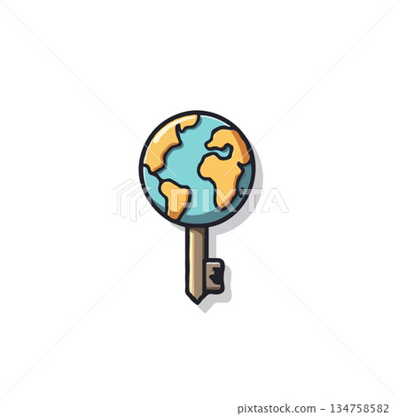 Unlocking global potential: Conceptual illustration of a world globe integrated within the design 134758582