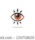 Intriguing stylized eye symbol radiating visual aura a captivating and symbolic graphic design on 134758620