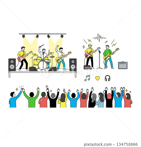 一系列精彩的現場活動插畫 134758866