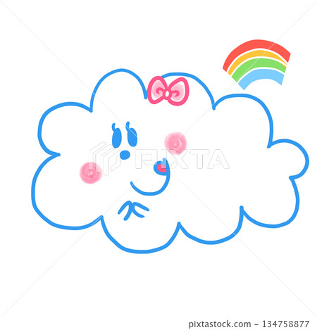 可愛人氣動物角色插畫素材【雲5】全身 134758877