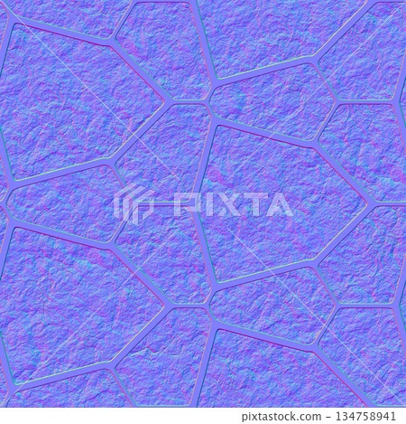 Seamless normal map texture of dry cracked soil. High resolution photo filter. Seamless normal map texture of dry cracked soil. High resolution photo filter. 134758941