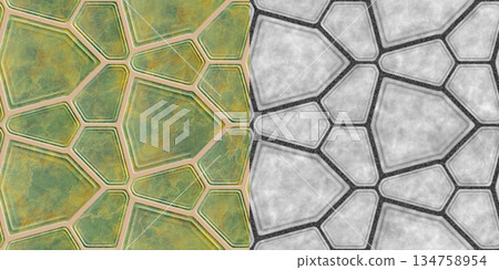 Seamless dry cracked soil pattern. High resolution photo filter. Soil background via an alpha channel. 134758954