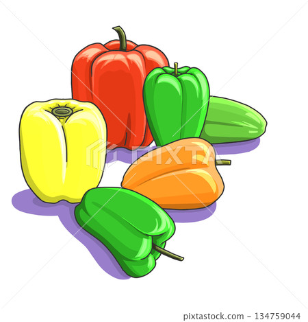 五顏六色的辣椒粉的插圖 134759044