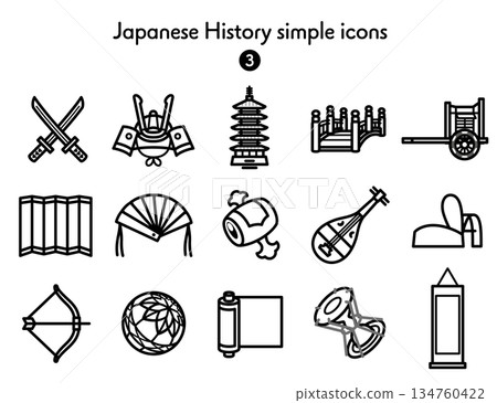 Simple Icon Collection Japanese History 3 Simple Icon Collection Japanese History 3 134760422