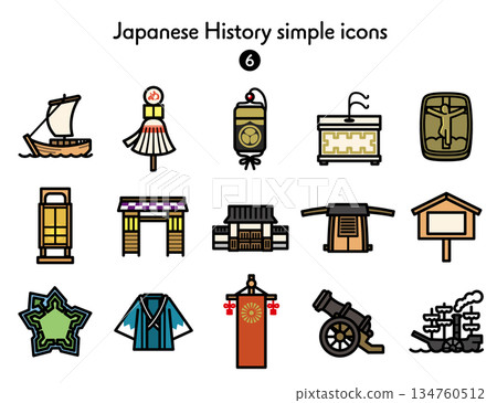 Simple Icon Collection Japanese History 6 Simple Icon Collection Japanese History 6 134760512