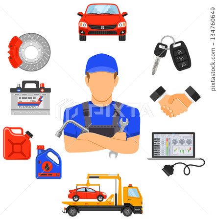 Car Service Timeline Infographics Car Service Timeline Infographics 134760649