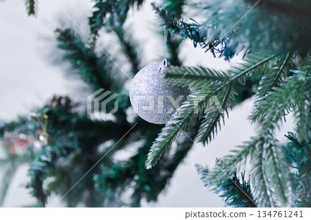Christmas tree and Christmas decoration , artificial pine tree 134761241
