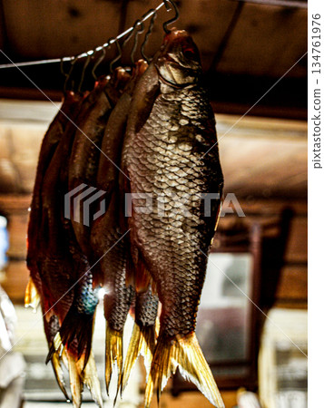 Dried fish in a bundle. Home cooking Dried fish in a bundle. Home cooking 134761976