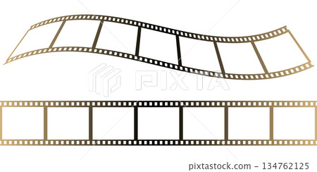 電影膠片插圖，金色畫框材質 134762125