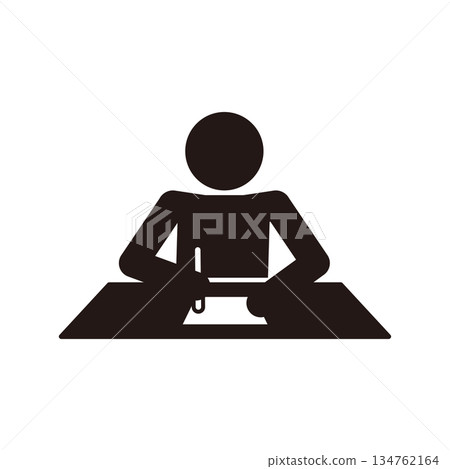 Pictogram icon of a person taking a test 134762164