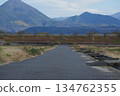 Straight road, rural farm road 134762355