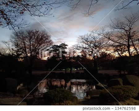 When the silence of sunset descends upon my heart 134762598