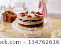 beautiful cake with cherry 134762616