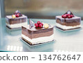 chocolate cake with cherry 134762647