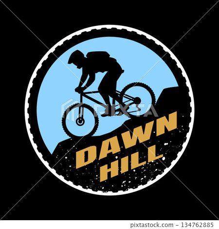 MTB. Mountain bike logo, emblem on dark background. 134762885