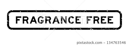 Grunge black fragance free word square rubber seal stamp on white background 134763546