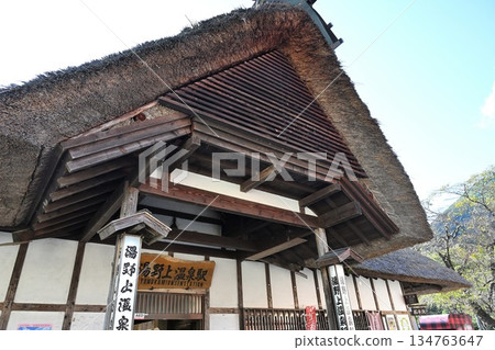 Thatched roof station building of Yunokami Onsen Station (Minamiaizu Town, Fukushima Prefecture) Thatched roof station building of Yunokami Onsen Station (Minamiaizu Town, Fukushima Prefecture) 134763647