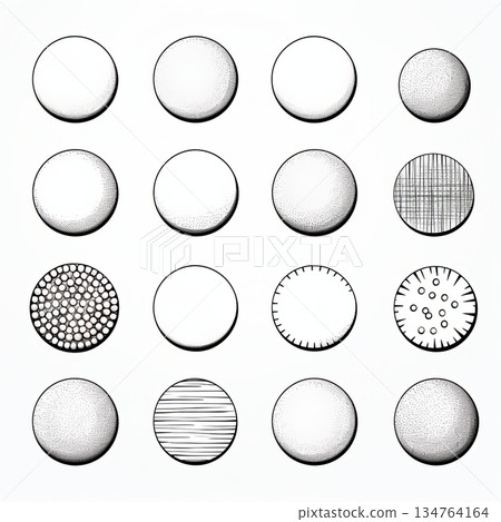 Variety of Round Wood Slices with Unique Grain Patterns for Crafts and Design Projects Variety of Round Wood Slices with Unique Grain Patterns for Crafts and Design Projects 134764164