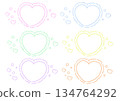 六色心形框架部件 134764292