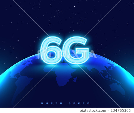 glowing 6g wireless telecom network global technology backdrop glowing 6g wireless telecom network global technology backdrop 134765365