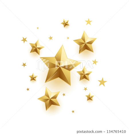 isolated shiny golden star background design in 3d style 134765410