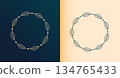 set of artistic and cute round border frame banner design 134765433