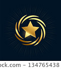 stylish golden star shiny background for honor or award show 134765438