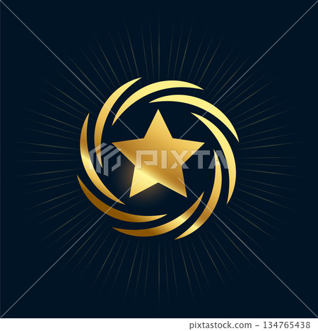 stylish golden star shiny background for honor or award show 134765438